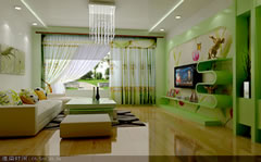 90平米户型客厅绿色小清新装饰设计图